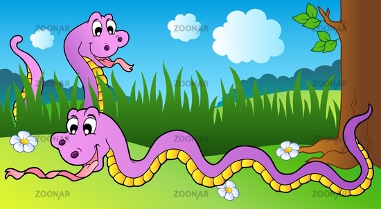 Pictures Of Snakes To Color. snakes on meadow - color