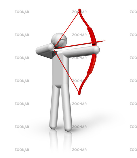 three dimensional archery symbol, olympic sports series